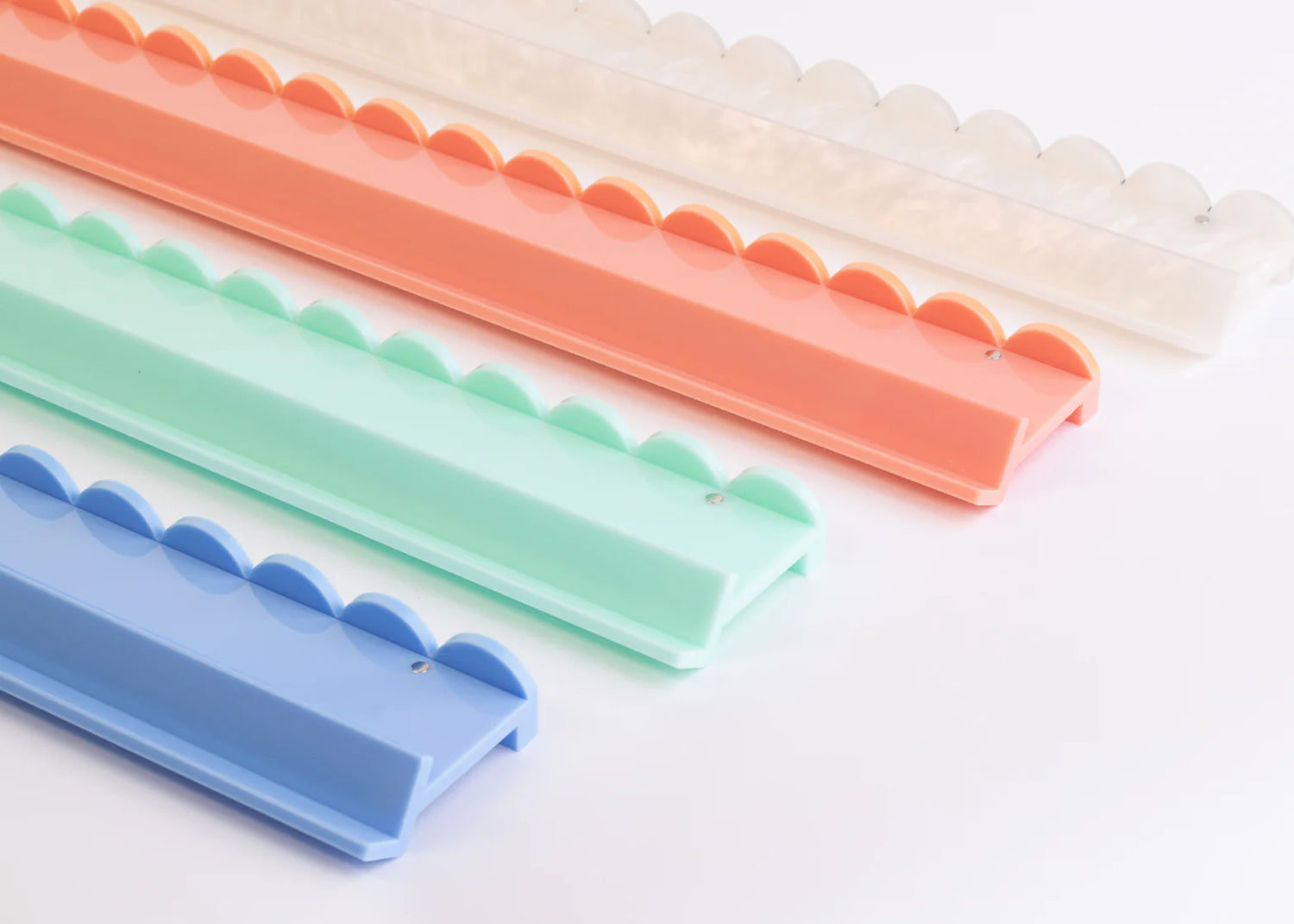 Miss Mahjong — Scalloped Acrylic Racks - Iridescent Opal