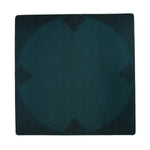 Reverse of the Deco Circle mahjong mat with a teal circular center and dark Art Deco border motifs.