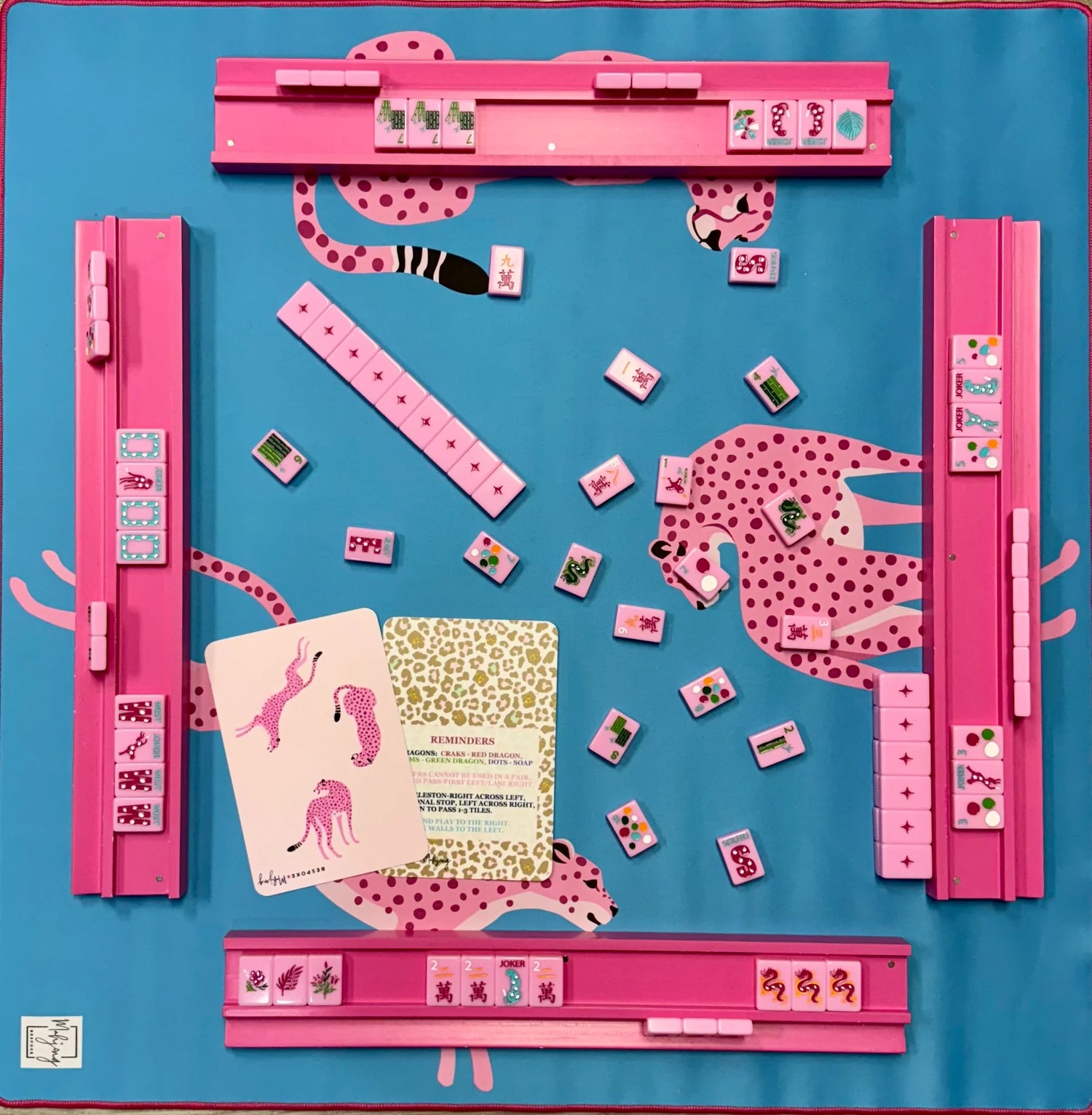 Bespoke Mahjong - Springtime Safari Tiles in Petal Pink