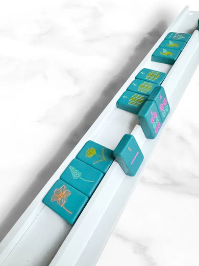 Peace Love Mahjong - Wood Racks and Pushers - White