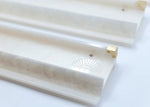 Miss Mahjong opal acrylic rack and pusher with a satin brass corner and engraved fan logo