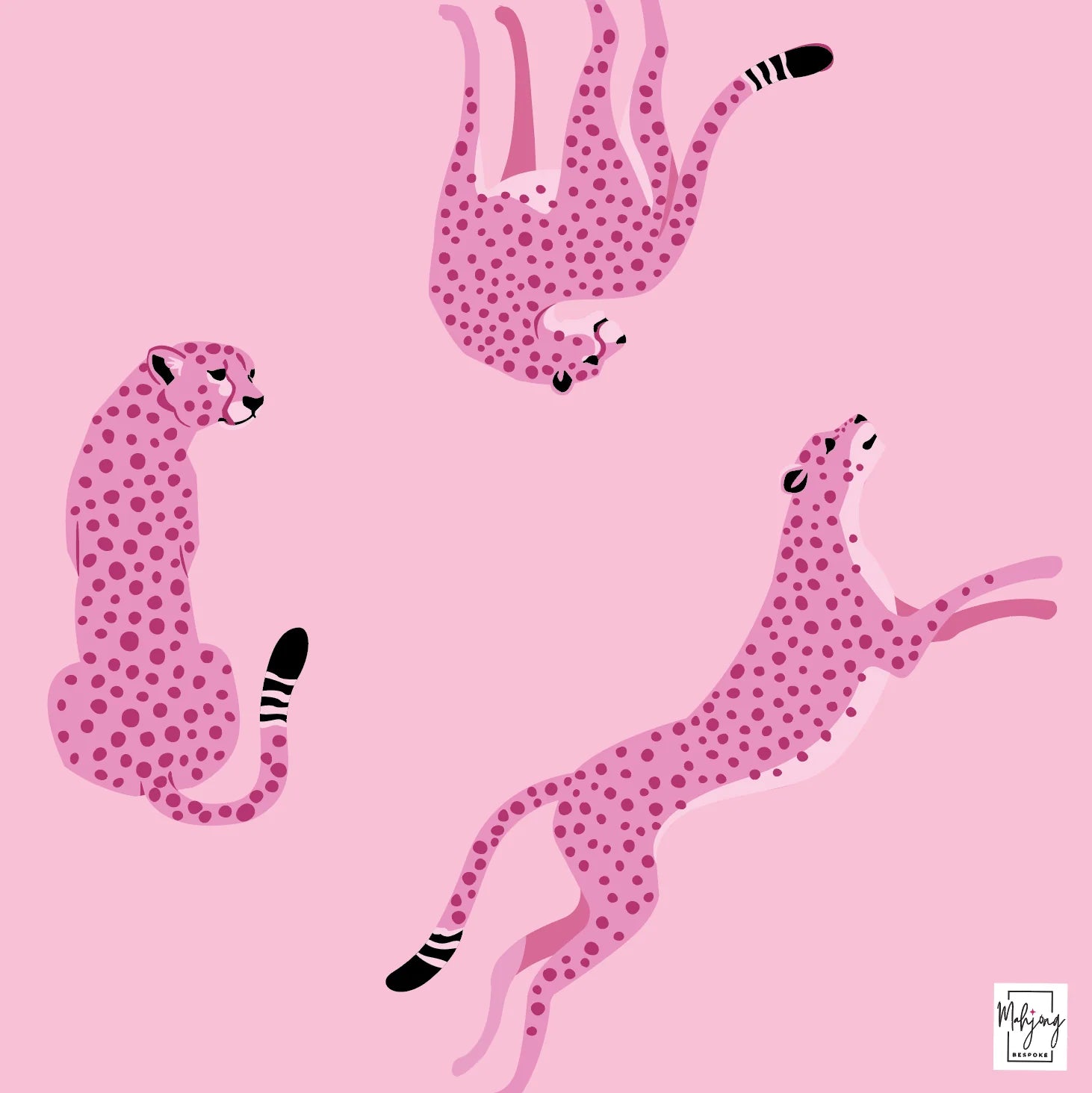 Bespoke Mahjong - Flirty Leopards Mat in Petal Pink