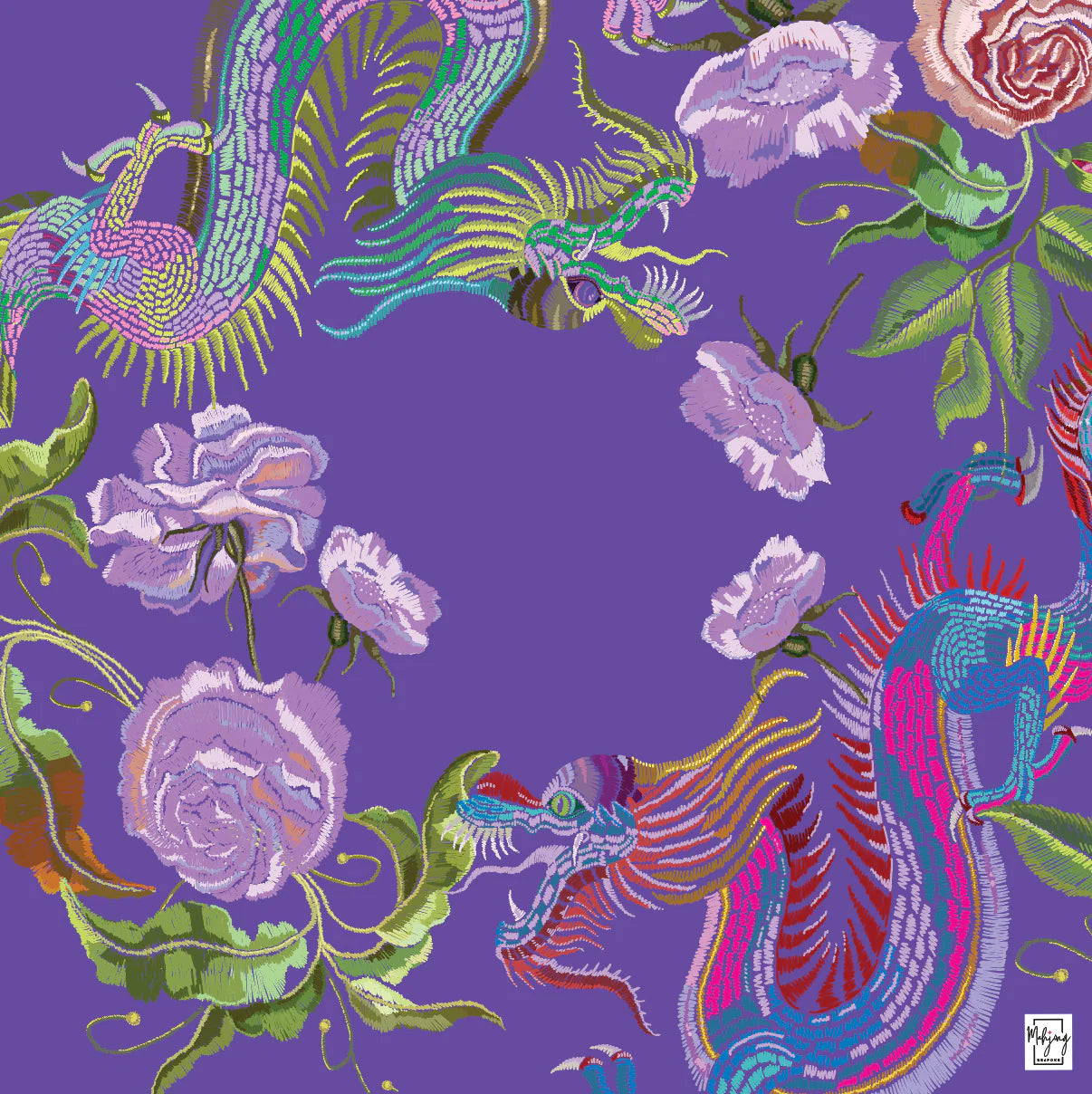 Bespoke Mahjong - Year of the Dragon Mat in Plum