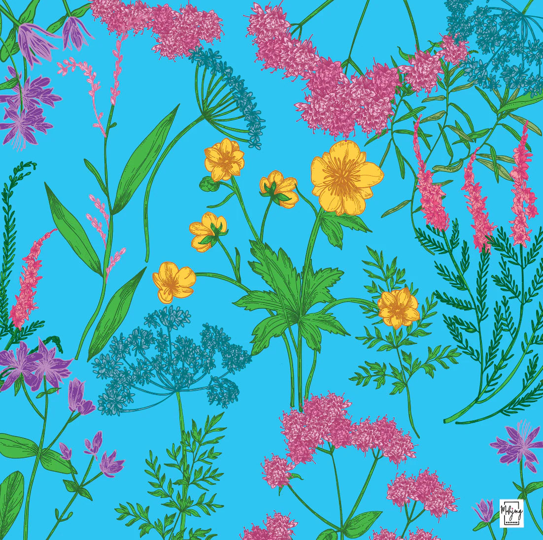 Bespoke Mahjong - Garden Glow Mat in Turquoise