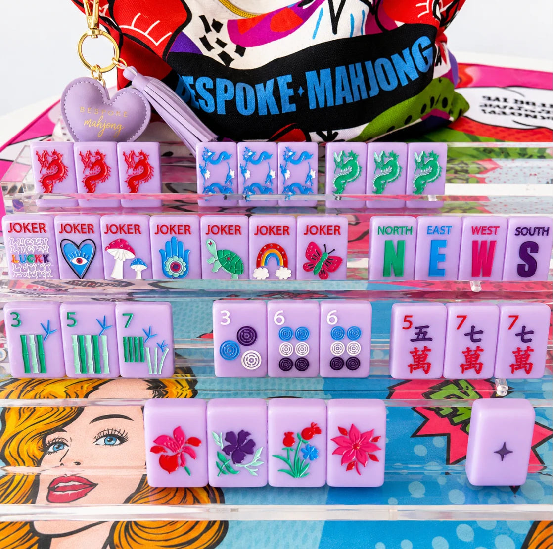 Bespoke Mahjong - Lucky Charms Tiles in French Lavender