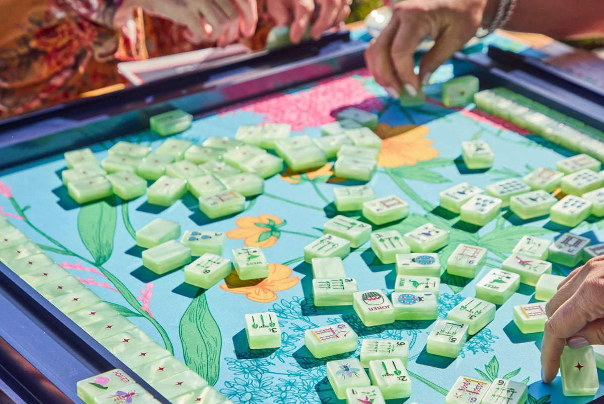 Bespoke Mahjong - Garden Glow Tiles in Matcha Pearl