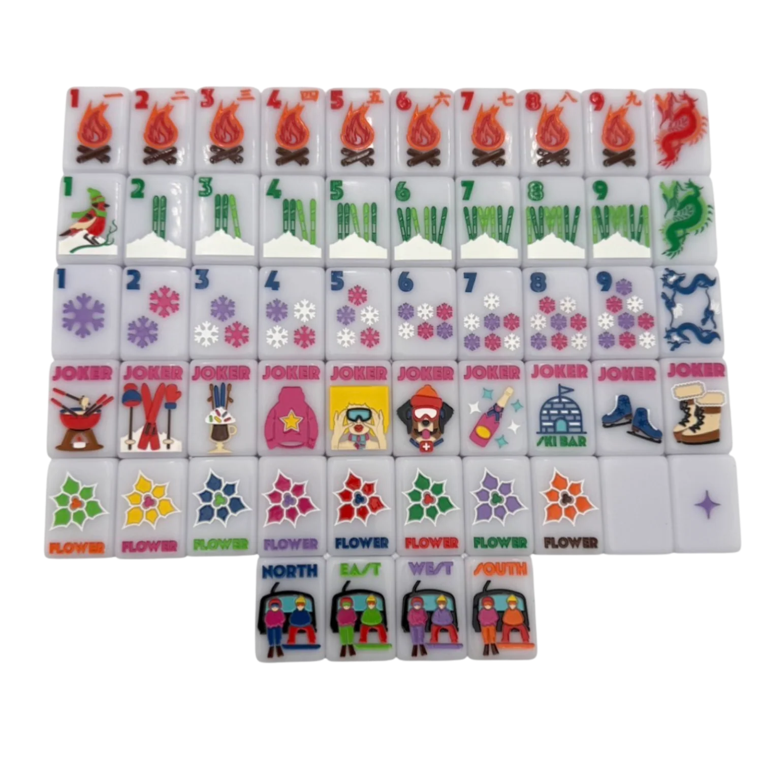 Bespoke Mahjong - The Chalet Tiles in Frosty Lilac