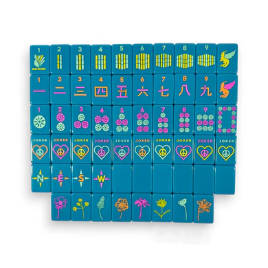Peace Love & Mahjong - Tiles - OG Totally Teal